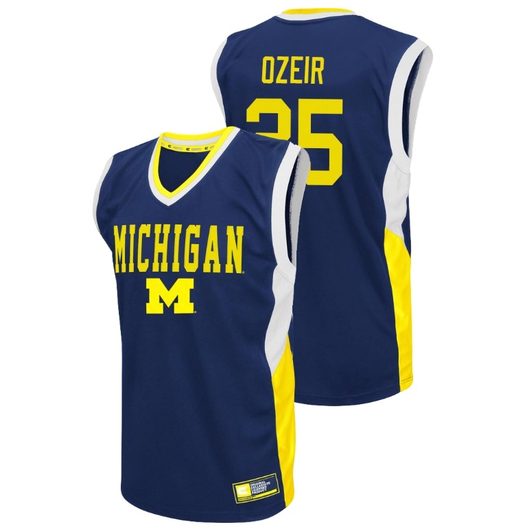 Michigan Wolverines Men's NCAA Naji Ozeir #25 Blue Fadeaway College Basketball Jersey UNJ8749UX